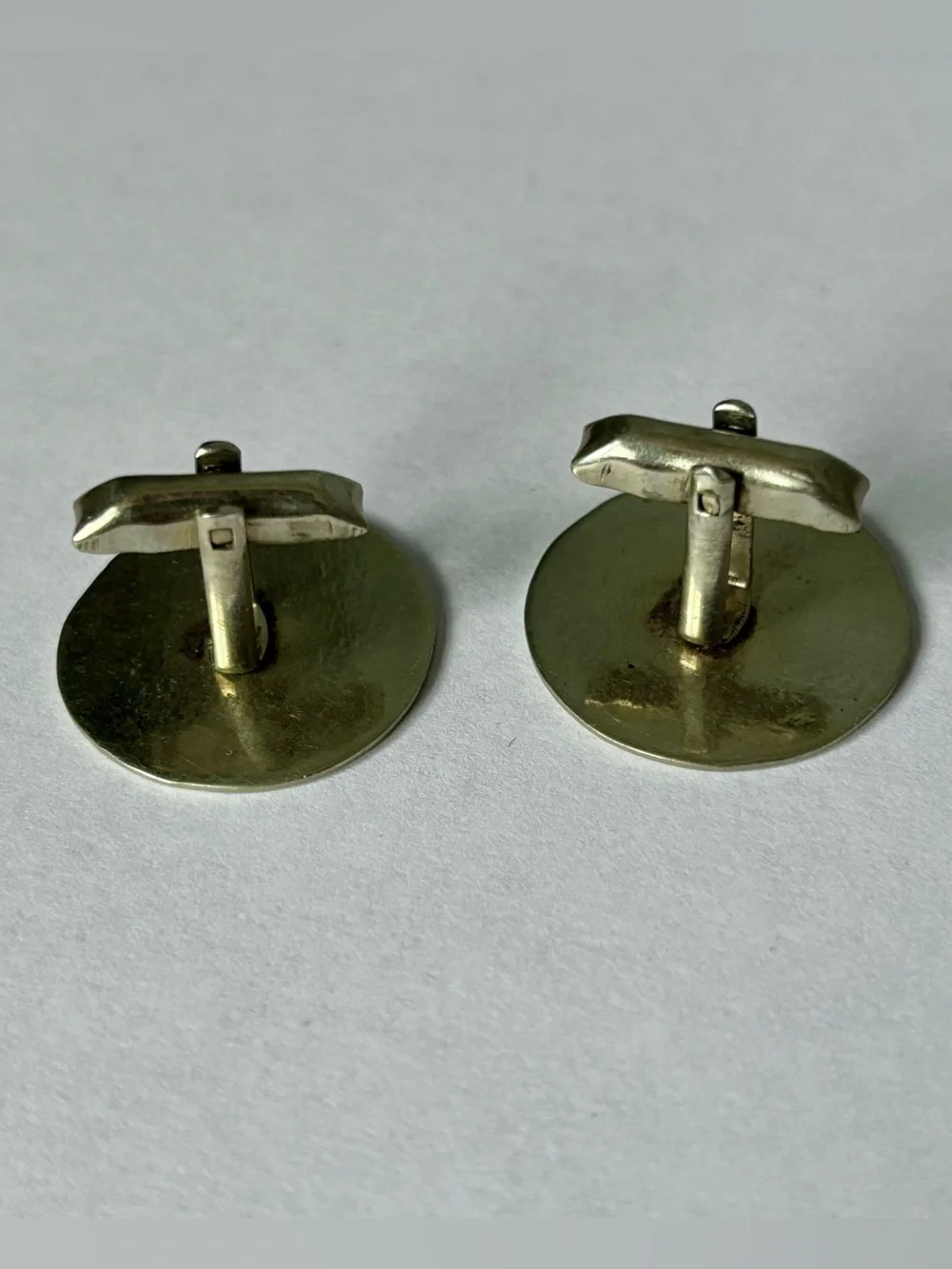 Vintage Alpaca Mexican Aztec Cuff links pair of 2